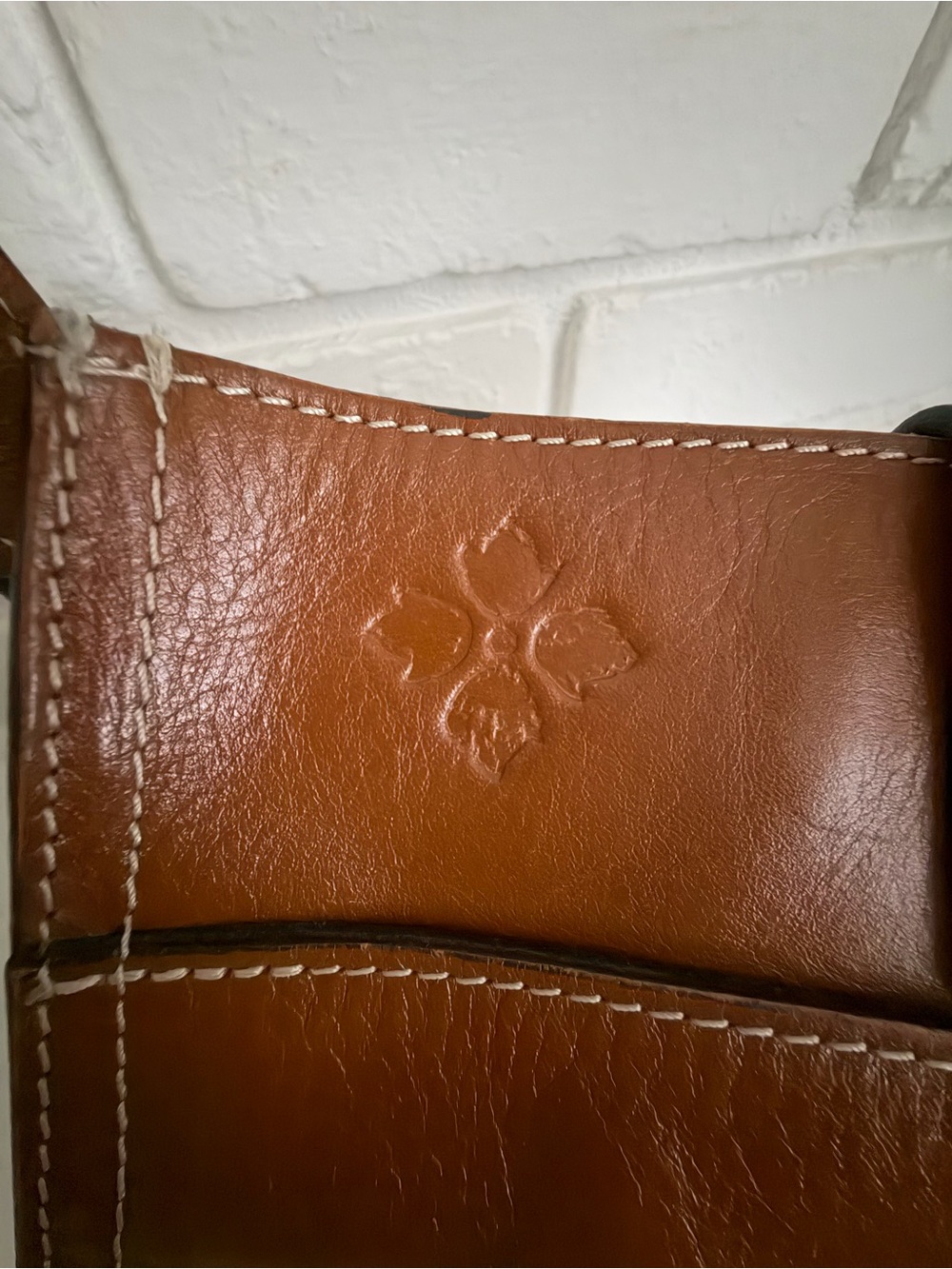 Patricia Nash Cognac Leather Crossbody with Buckle Strap - Picture 5 of 6